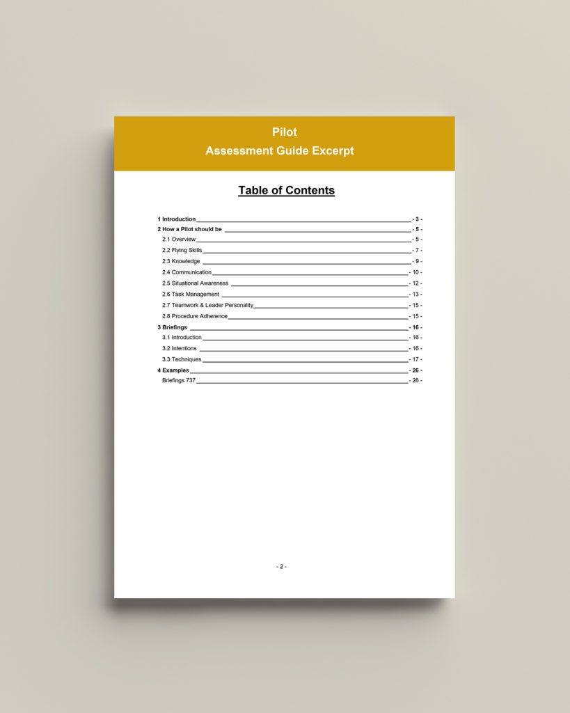 Pilot Assessment Guide Excerpt