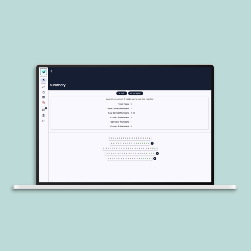 Running Memory Span Test (RMS) – Bild 4